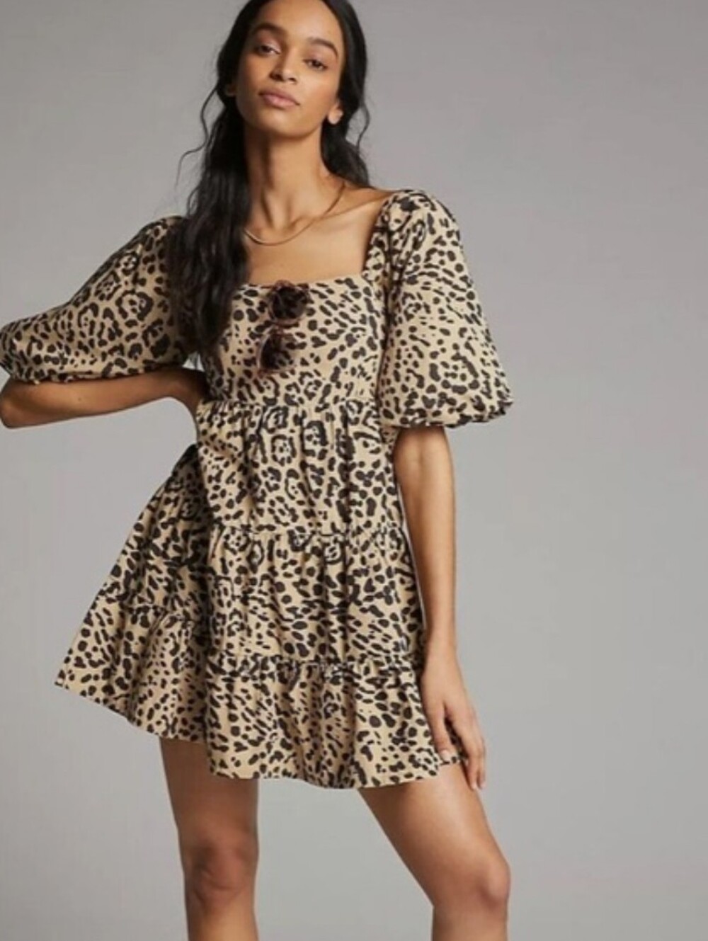 Faithfull The Brand Eryn Leopard Print Mini Dress